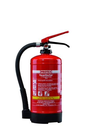 Feuerlöscher Protex FBDP3 6l ABF Fettbrand inkl. Halterung und Plakette 21A=6LE